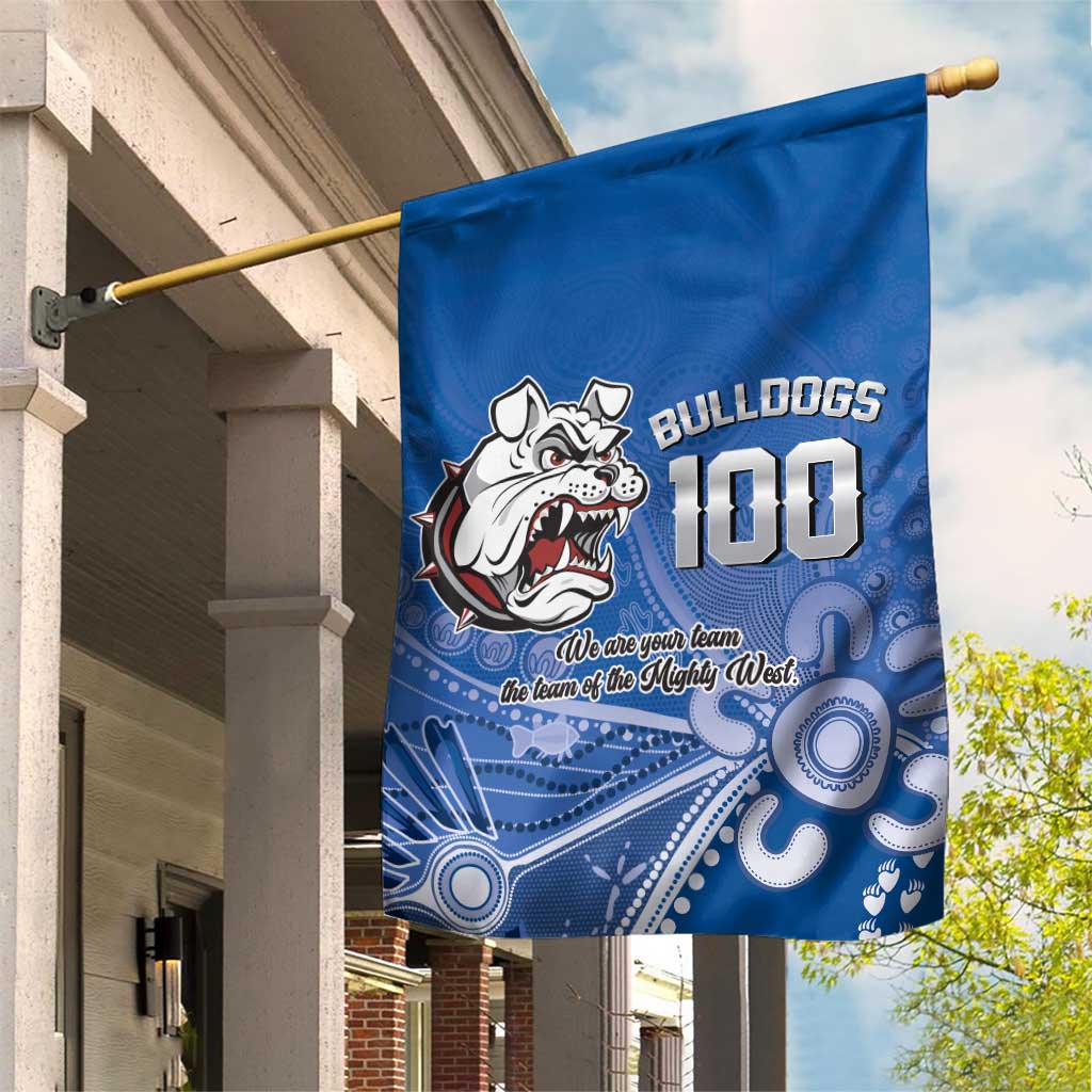 Bulldogs 100-year Anniversary Garden Flag Simple Aboriginal Motif - Aussie Hoodie