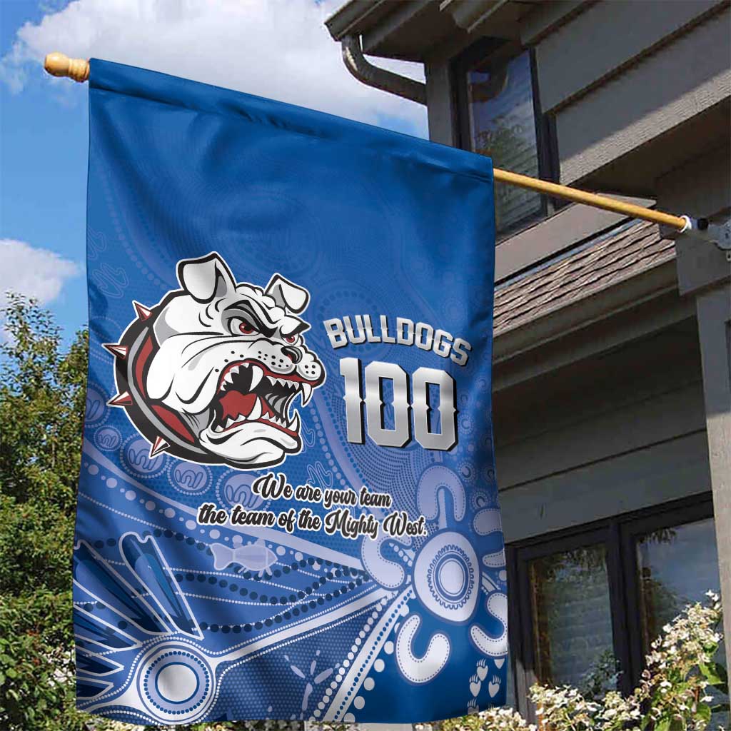 Bulldogs 100-year Anniversary Garden Flag Simple Aboriginal Motif - Aussie Hoodie