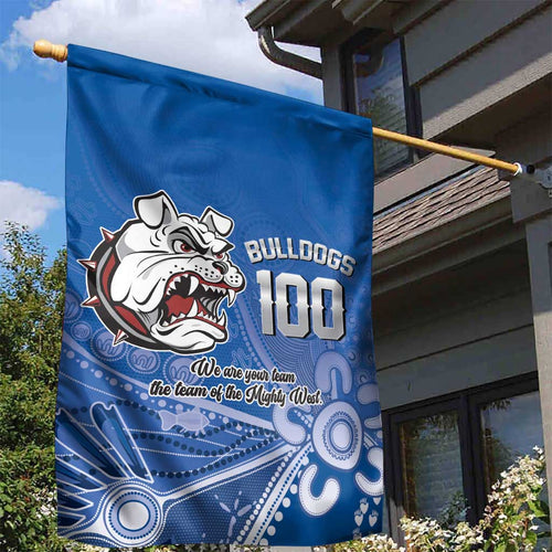 Bulldogs 100-year Anniversary Garden Flag Simple Aboriginal Motif - Aussie Hoodie