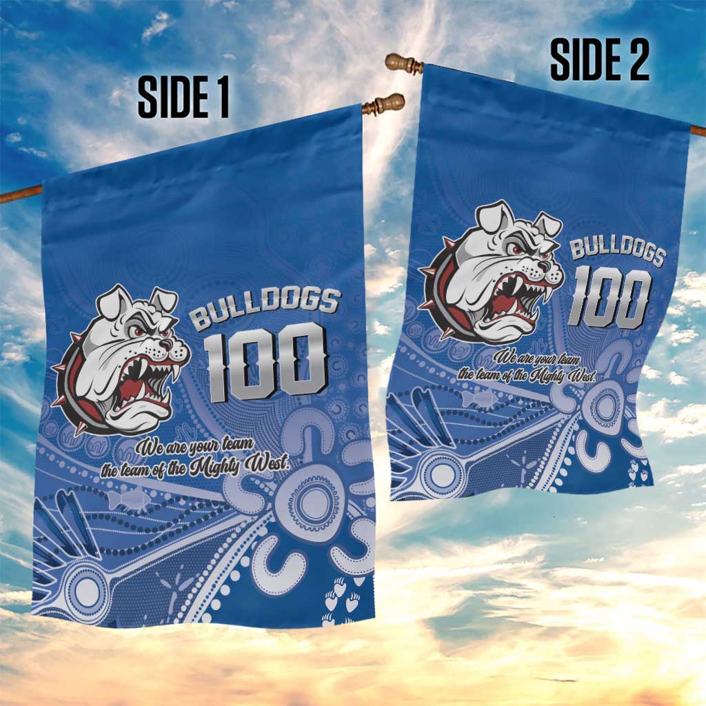 Bulldogs 100-year Anniversary Garden Flag Simple Aboriginal Motif - Aussie Hoodie