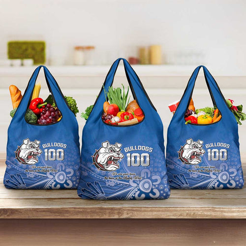 Bulldogs 100-year Anniversary Grocery Bag Simple Aboriginal Motif - Aussie Hoodie