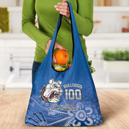 Bulldogs 100-year Anniversary Grocery Bag Simple Aboriginal Motif - Aussie Hoodie
