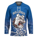 Bulldogs 100-year Anniversary Hockey Jersey Simple Aboriginal Motif - Aussie Hoodie