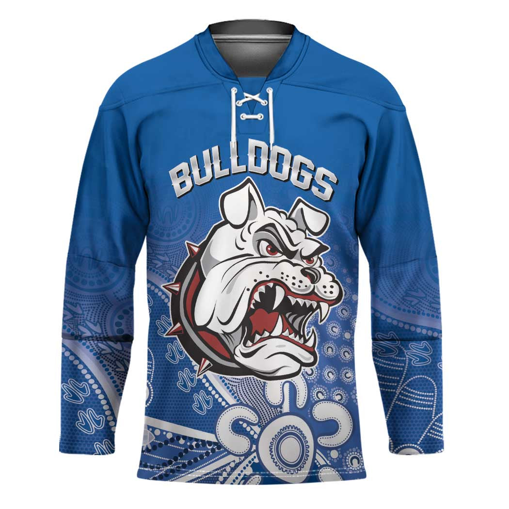 Bulldogs 100-year Anniversary Hockey Jersey Simple Aboriginal Motif - Aussie Hoodie