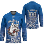 Bulldogs 100-year Anniversary Hockey Jersey Simple Aboriginal Motif - Aussie Hoodie