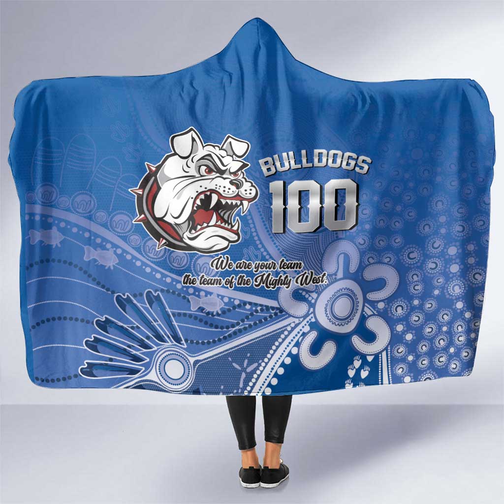 Bulldogs 100-year Anniversary Hooded Blanket Simple Aboriginal Motif - Aussie Hoodie
