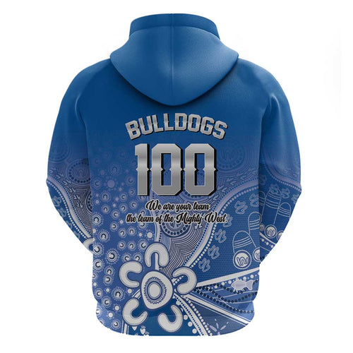 Bulldogs 100-year Anniversary Hoodie Simple Aboriginal Motif - Aussie Hoodie