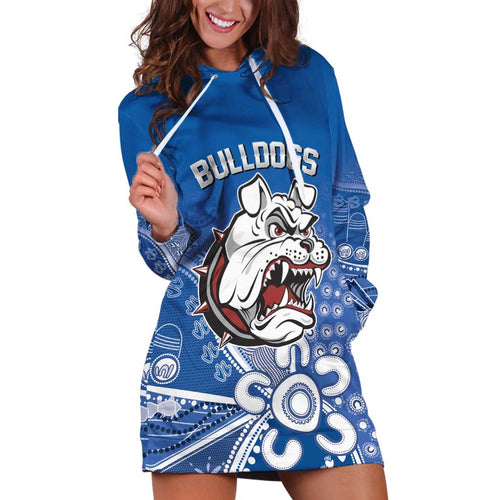Bulldogs 100-year Anniversary Hoodie Dress Simple Aboriginal Motif - Aussie Hoodie