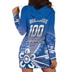 Bulldogs 100-year Anniversary Hoodie Dress Simple Aboriginal Motif - Aussie Hoodie