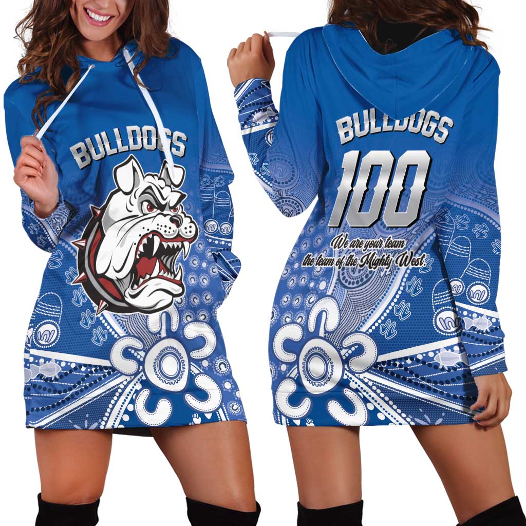 Bulldogs 100-year Anniversary Hoodie Dress Simple Aboriginal Motif - Aussie Hoodie
