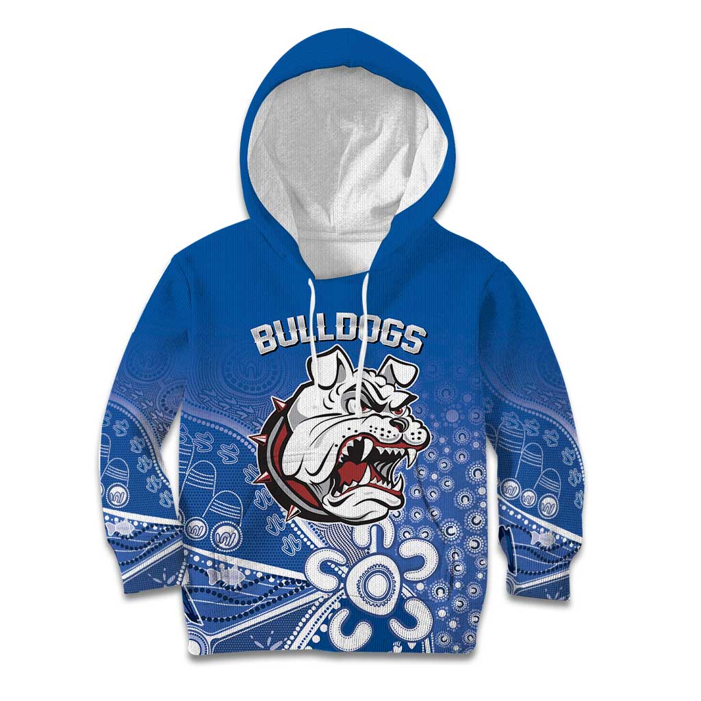 Bulldogs 100-year Anniversary Kid Hoodie Simple Aboriginal Motif - Aussie Hoodie