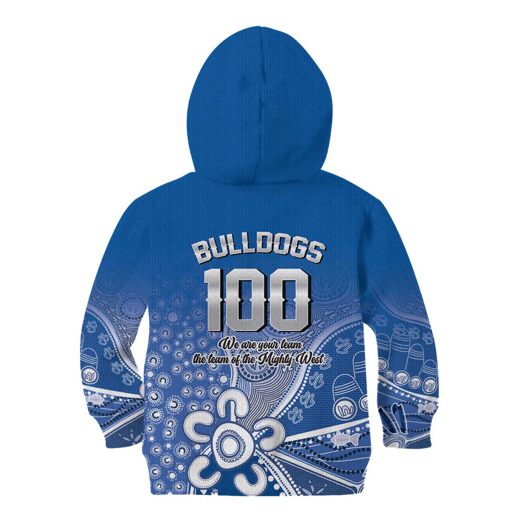 Bulldogs 100-year Anniversary Kid Hoodie Simple Aboriginal Motif - Aussie Hoodie