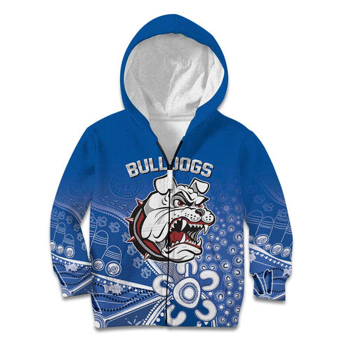 Bulldogs 100-year Anniversary Kid Hoodie Simple Aboriginal Motif - Aussie Hoodie