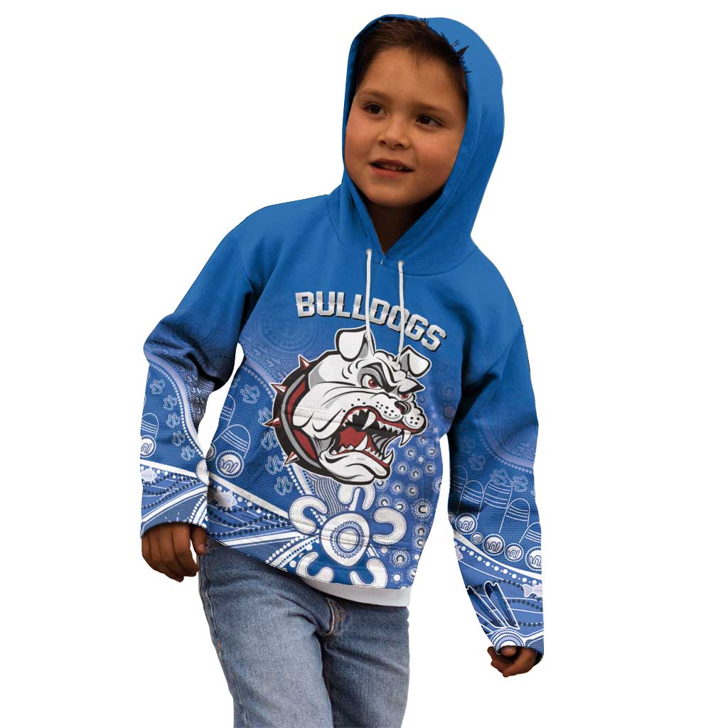 Bulldogs 100-year Anniversary Kid Hoodie Simple Aboriginal Motif - Aussie Hoodie