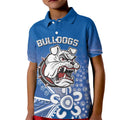 Bulldogs 100-year Anniversary Kid Polo Shirt Simple Aboriginal Motif - Aussie Hoodie