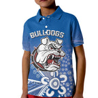 Bulldogs 100-year Anniversary Kid Polo Shirt Simple Aboriginal Motif - Aussie Hoodie