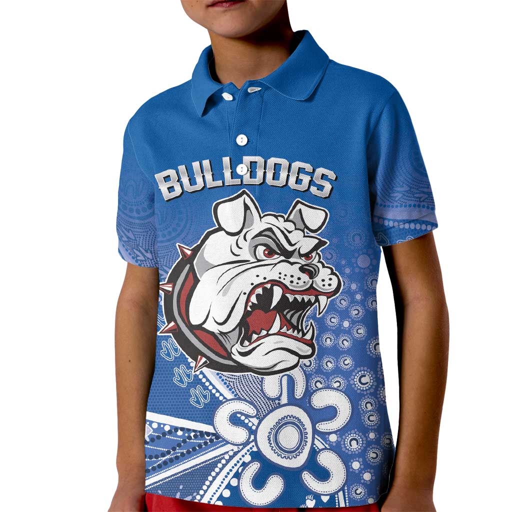 Bulldogs 100-year Anniversary Kid Polo Shirt Simple Aboriginal Motif - Aussie Hoodie