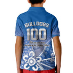 Bulldogs 100-year Anniversary Kid Polo Shirt Simple Aboriginal Motif - Aussie Hoodie