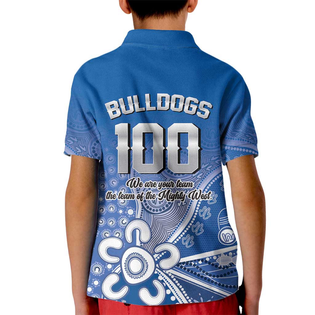 Bulldogs 100-year Anniversary Kid Polo Shirt Simple Aboriginal Motif - Aussie Hoodie