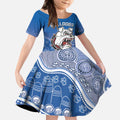 Bulldogs 100-year Anniversary Kid Short Sleeve Dress Simple Aboriginal Motif - Aussie Hoodie