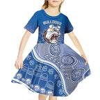 Bulldogs 100-year Anniversary Kid Short Sleeve Dress Simple Aboriginal Motif - Aussie Hoodie