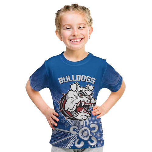 Bulldogs 100-year Anniversary Kid T Shirt Simple Aboriginal Motif - Aussie Hoodie