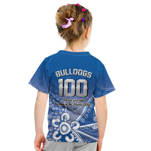 Bulldogs 100-year Anniversary Kid T Shirt Simple Aboriginal Motif - Aussie Hoodie