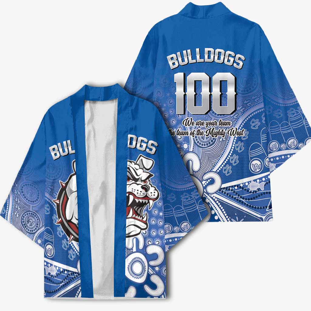 Bulldogs 100-year Anniversary Kimono Simple Aboriginal Motif - Aussie Hoodie