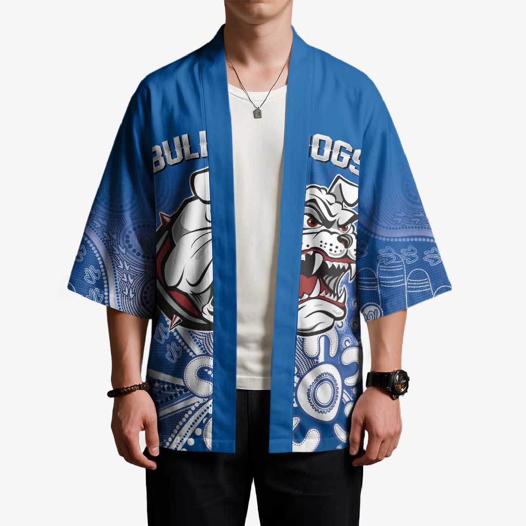 Bulldogs 100-year Anniversary Kimono Simple Aboriginal Motif - Aussie Hoodie