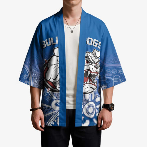 Bulldogs 100-year Anniversary Kimono Simple Aboriginal Motif - Aussie Hoodie