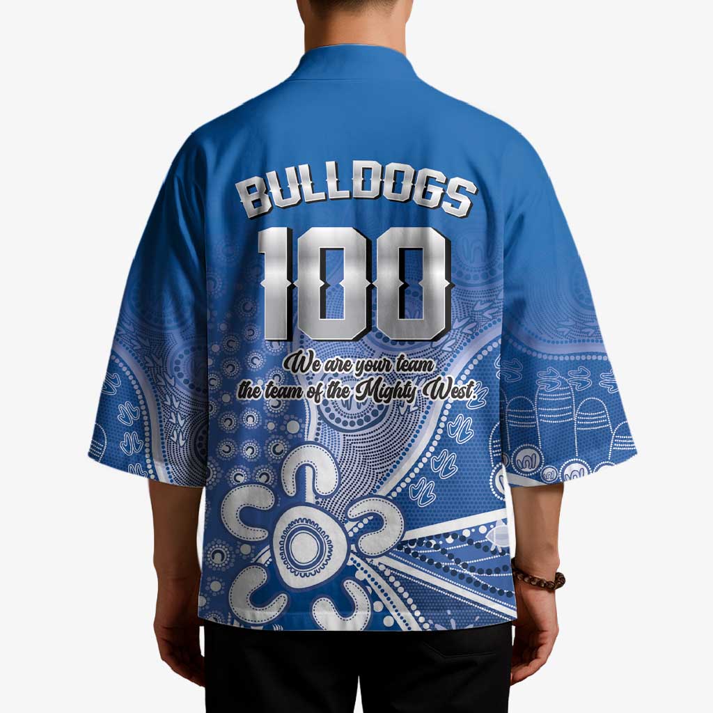 Bulldogs 100-year Anniversary Kimono Simple Aboriginal Motif - Aussie Hoodie