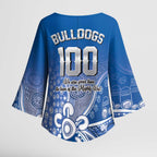 Bulldogs 100-year Anniversary Kimono Sleeve Blouse Simple Aboriginal Motif - Aussie Hoodie