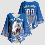 Bulldogs 100-year Anniversary Kimono Sleeve Blouse Simple Aboriginal Motif - Aussie Hoodie