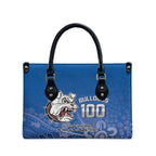 Bulldogs 100-year Anniversary Leather Bag Simple Aboriginal Motif - Aussie Hoodie