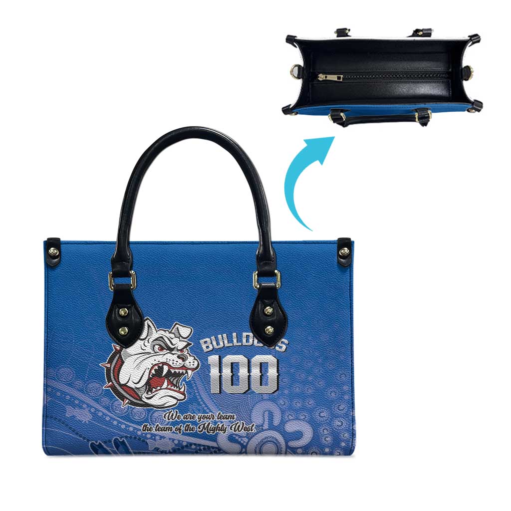 Bulldogs 100-year Anniversary Leather Bag Simple Aboriginal Motif - Aussie Hoodie
