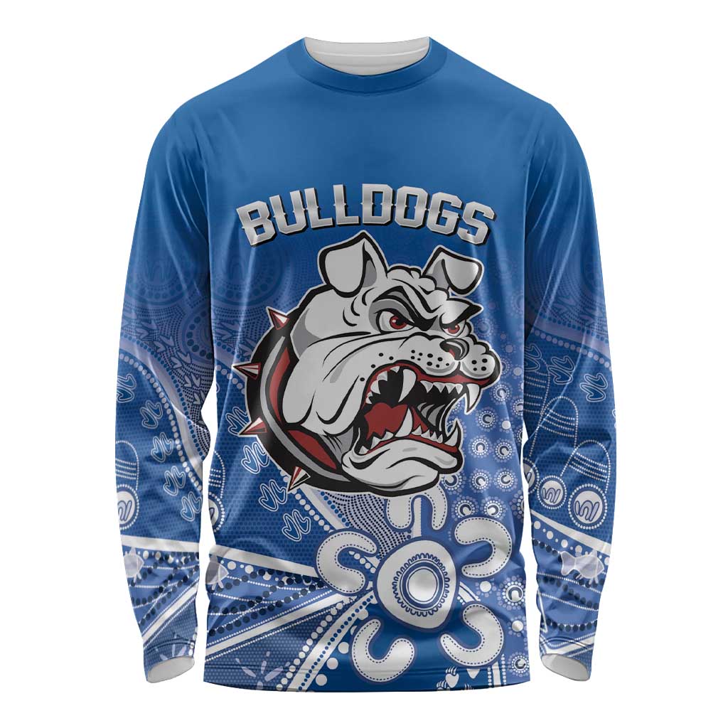 Bulldogs 100-year Anniversary Long Sleeve Shirt Simple Aboriginal Motif - Aussie Hoodie