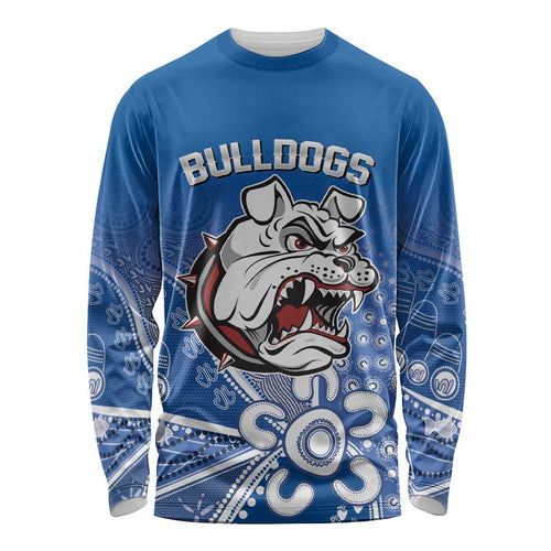 Bulldogs 100-year Anniversary Long Sleeve Shirt Simple Aboriginal Motif - Aussie Hoodie