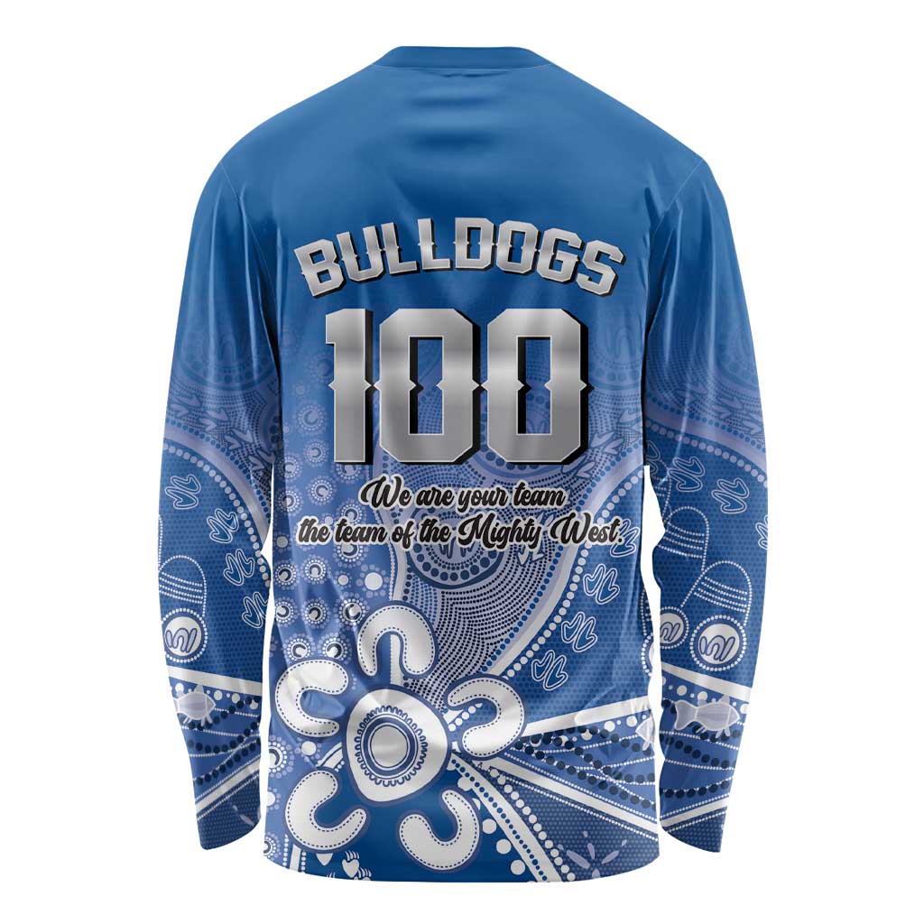 Bulldogs 100-year Anniversary Long Sleeve Shirt Simple Aboriginal Motif - Aussie Hoodie