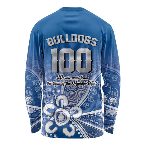 Bulldogs 100-year Anniversary Long Sleeve Shirt Simple Aboriginal Motif - Aussie Hoodie