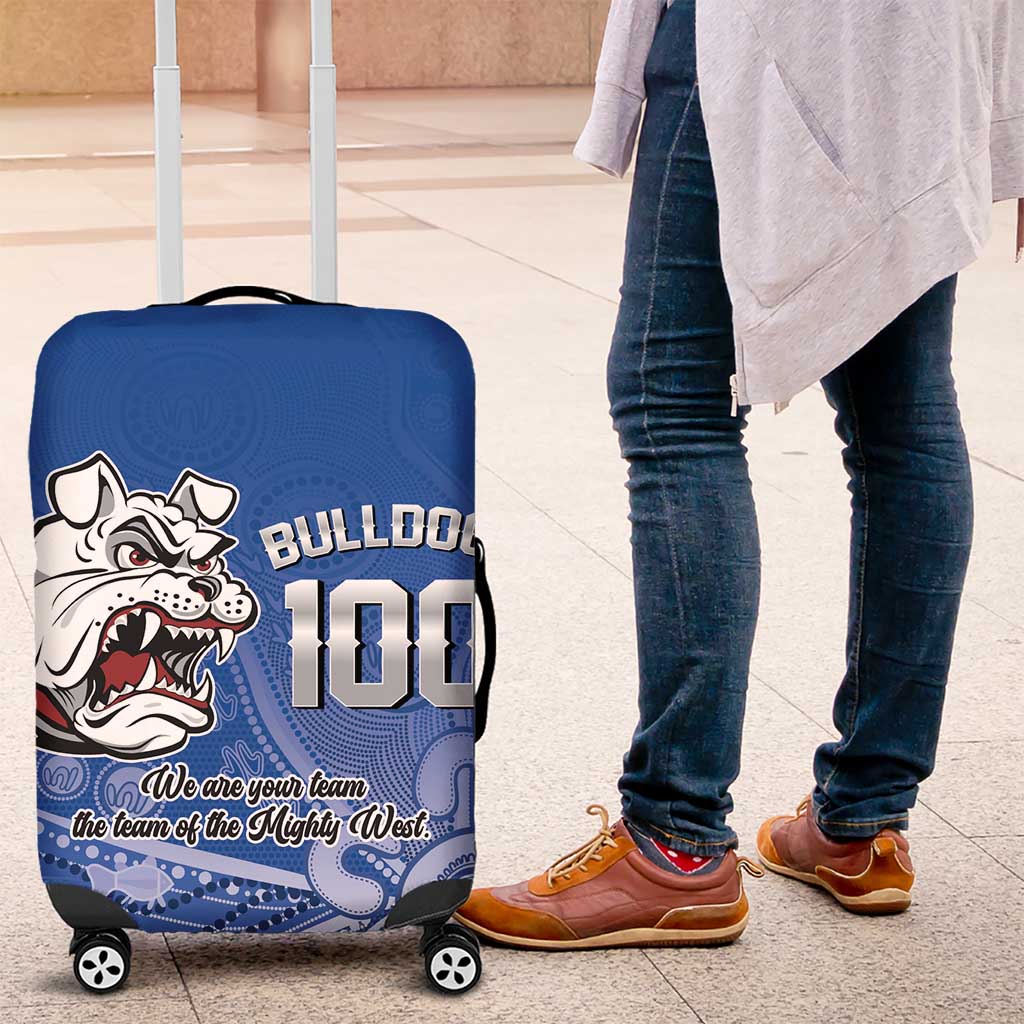 Bulldogs 100-year Anniversary Luggage Cover Simple Aboriginal Motif - Aussie Hoodie