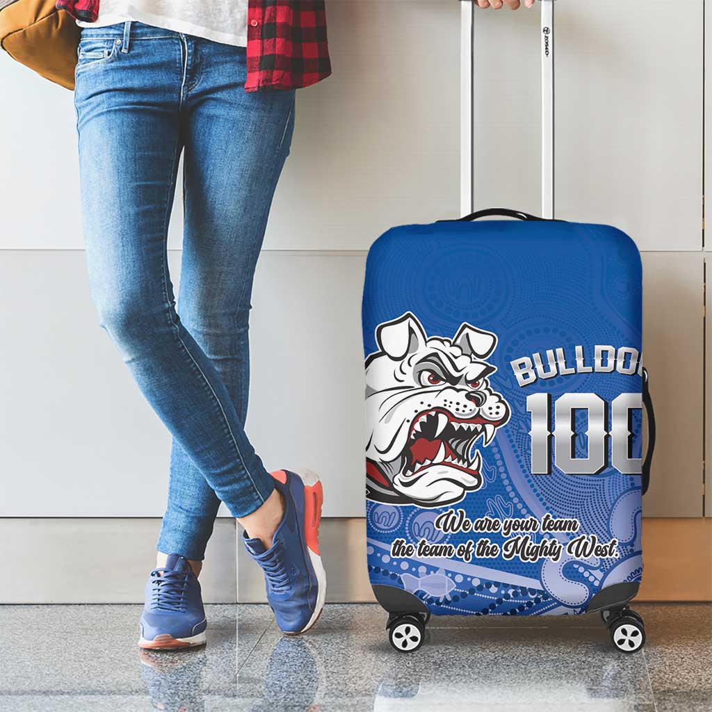 Bulldogs 100-year Anniversary Luggage Cover Simple Aboriginal Motif - Aussie Hoodie