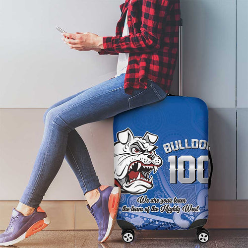 Bulldogs 100-year Anniversary Luggage Cover Simple Aboriginal Motif - Aussie Hoodie