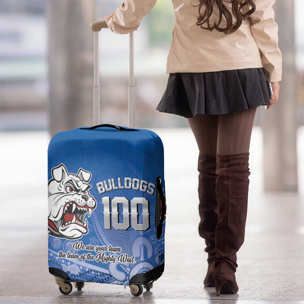 Bulldogs 100-year Anniversary Luggage Cover Simple Aboriginal Motif - Aussie Hoodie