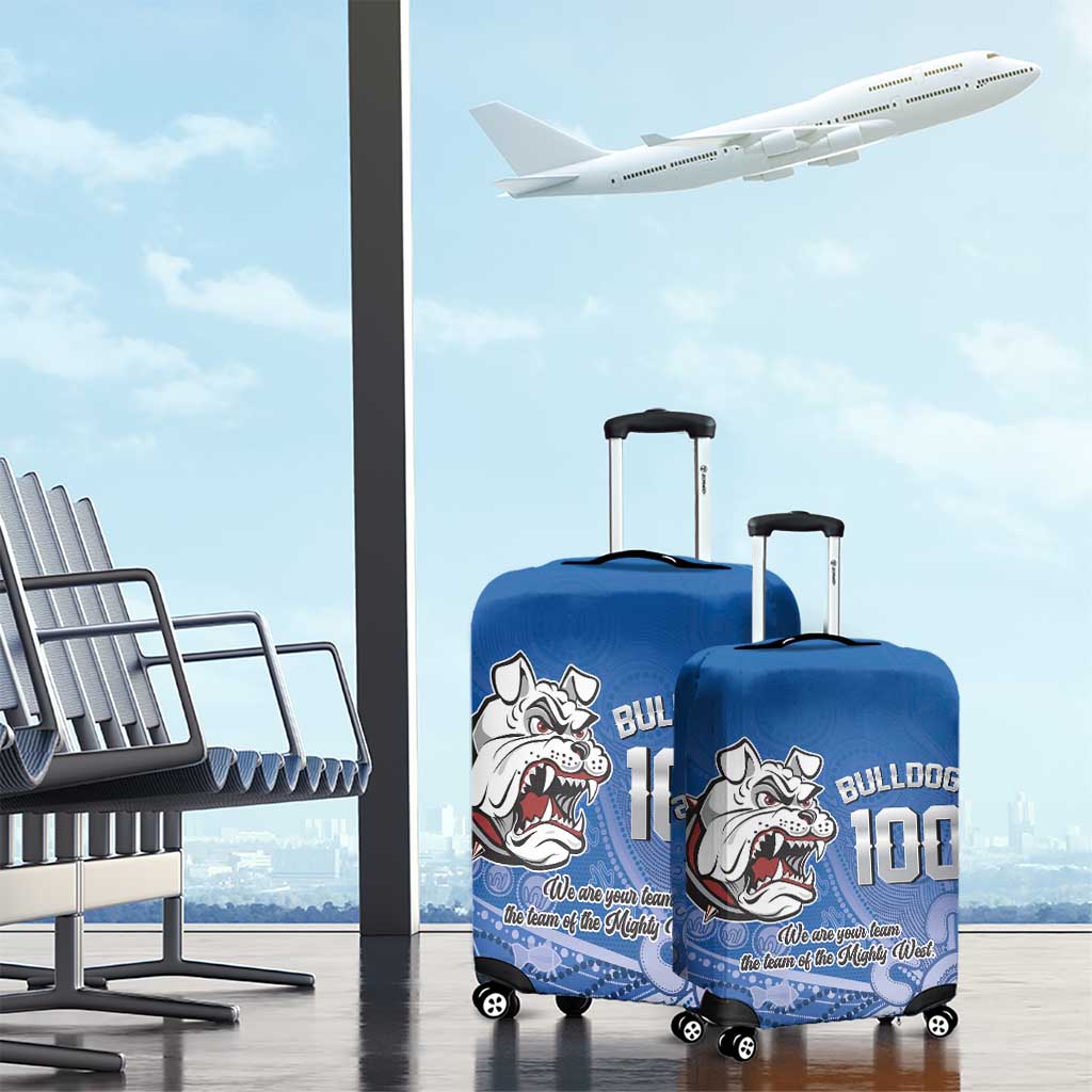 Bulldogs 100-year Anniversary Luggage Cover Simple Aboriginal Motif - Aussie Hoodie