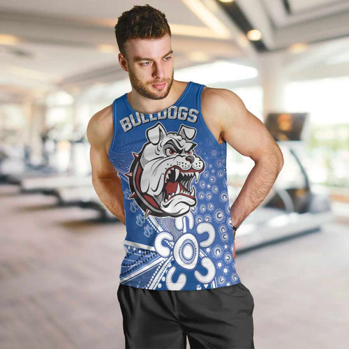 Bulldogs 100-year Anniversary Men Tank Top Simple Aboriginal Motif - Aussie Hoodie