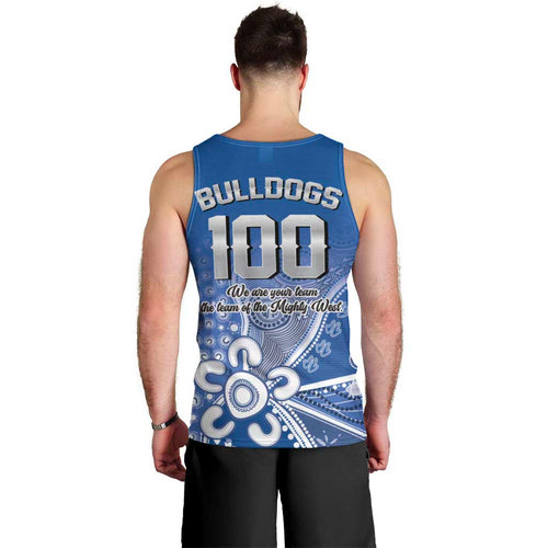 Bulldogs 100-year Anniversary Men Tank Top Simple Aboriginal Motif - Aussie Hoodie