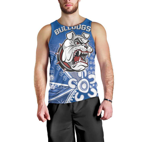 Bulldogs 100-year Anniversary Men Tank Top Simple Aboriginal Motif - Aussie Hoodie