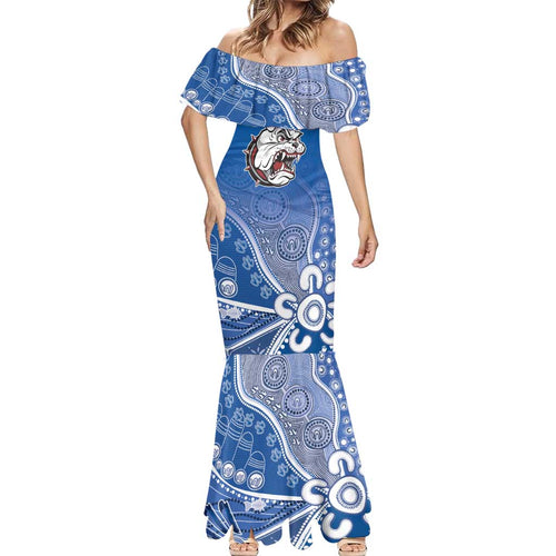 Bulldogs 100-year Anniversary Mermaid Dress Simple Aboriginal Motif - Aussie Hoodie