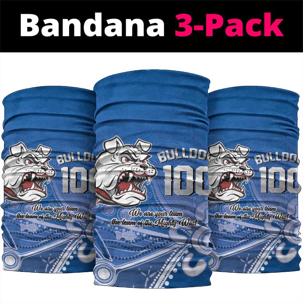 Bulldogs 100-year Anniversary Neck Gaiter Simple Aboriginal Motif - Aussie Hoodie