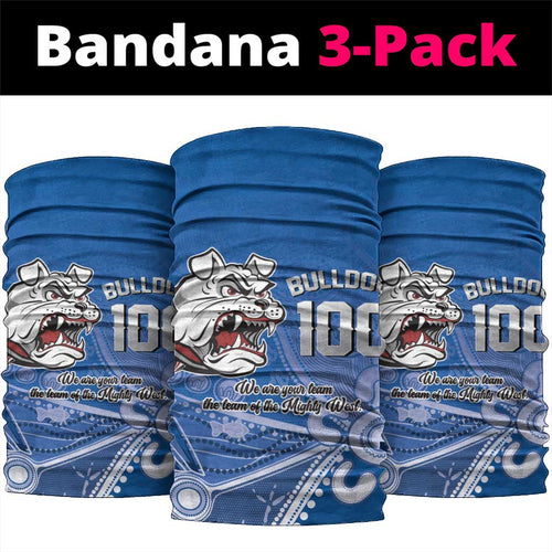 Bulldogs 100-year Anniversary Neck Gaiter Simple Aboriginal Motif - Aussie Hoodie